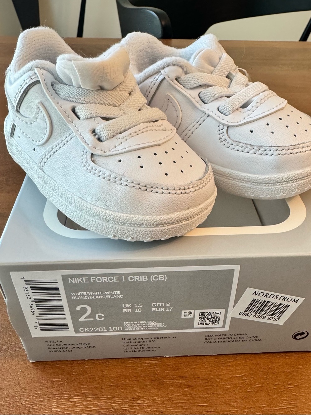 Nike White Baby Force 1 Crib Sneakers